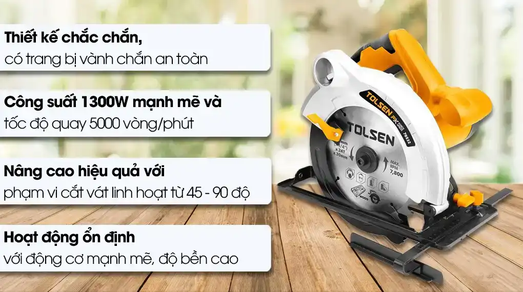 Máy cưa gỗ 185 mm 1.300W - Tolsen 79532
