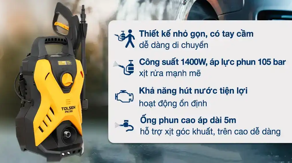 Máy xịt nước cao áp 1400W - Tolsen 79588