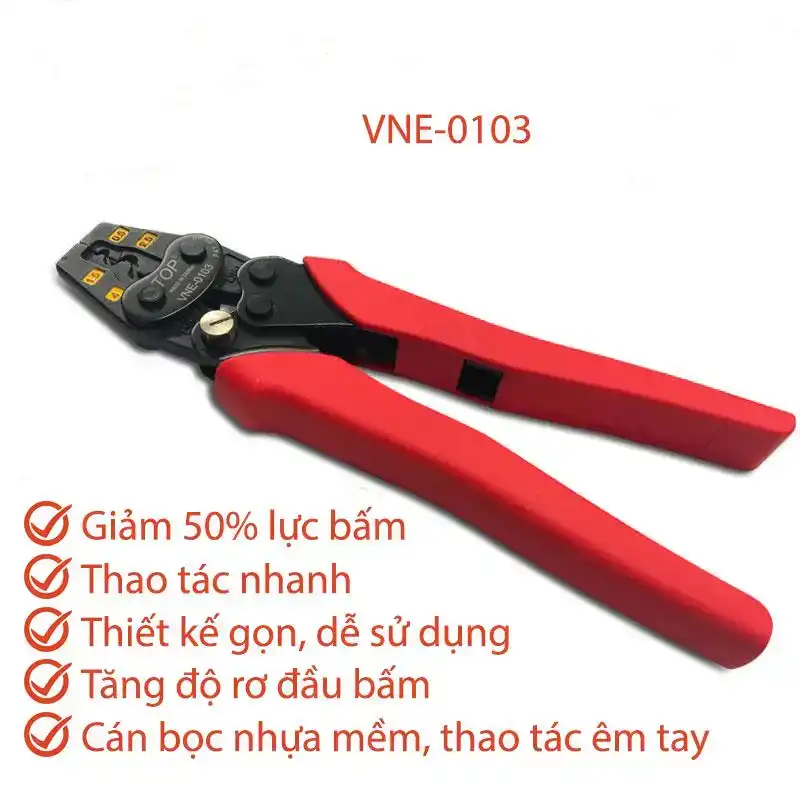 Kìm bấm cosse trợ lực số 3 (JIS 0.5 ~ 3.5 / DIN 0.5 ~ 4 mm2) - Top VNE-0103