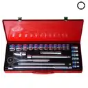 Bộ tuýp 24 chi tiết Đức (1/2", đầu tuýp lục) hệ Mét TOP - KW-S424D-1