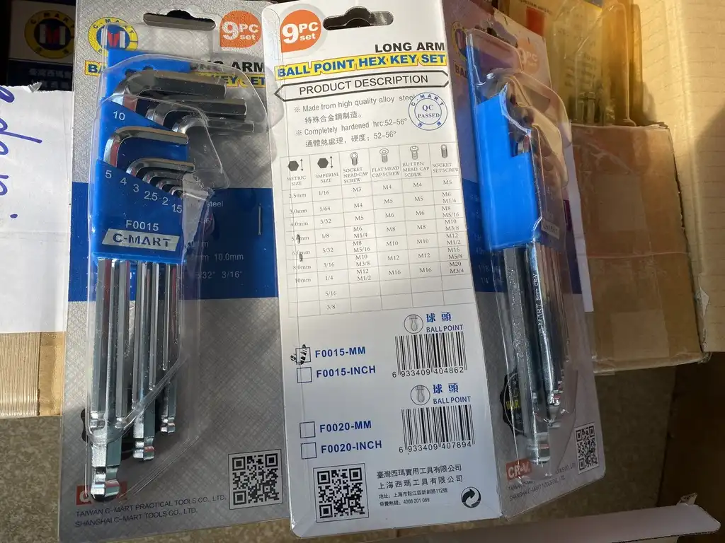 Bộ lục giác đầu bi 9 cây hệ mm - CMart CF0015-MM