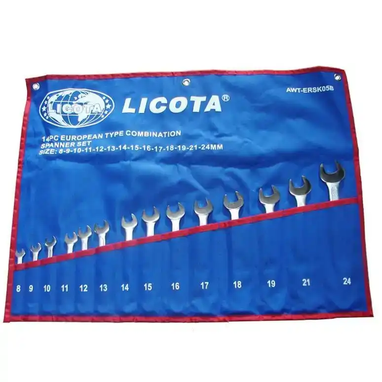 Bộ cờ lê vòng miệng 14 cây xi mờ cao cấp hệ mét 8-24 mm - LICOTA AWT-ERSK05B
