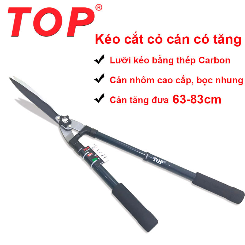 Kéo cắt cỏ, cắt hàng rào có tăng [63-83cm], tay bọc nhung - TOP HC-2032H2