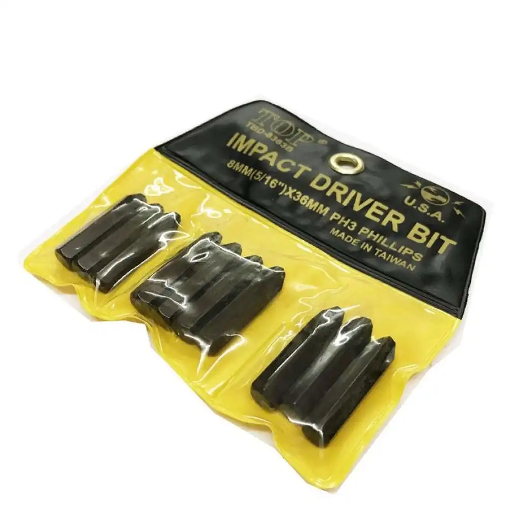 Vĩ 10 mũi vít đóng PH3 (6 mm) (+)  dài  35 mm  xi nâu TOP - TBD-8363B