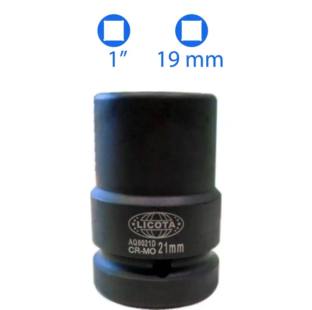 Đầu tuýp xi đen 1 inch, 19 mm loại 4 cạnh vuông Licota - AQ8019D