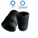 Đầu tuýp xi đen 1 inch, lục giác (6 cạnh) 22 mm Licota - A8022D