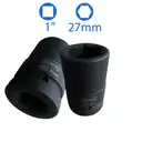 Đầu tuýp xi đen 1 inch, lục giác (6 cạnh) 27 mm Licota - A8027D