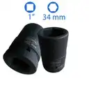 Đầu tuýp xi đen 1 inch, lục giác (6 cạnh) 34 mm Licota - A8034D