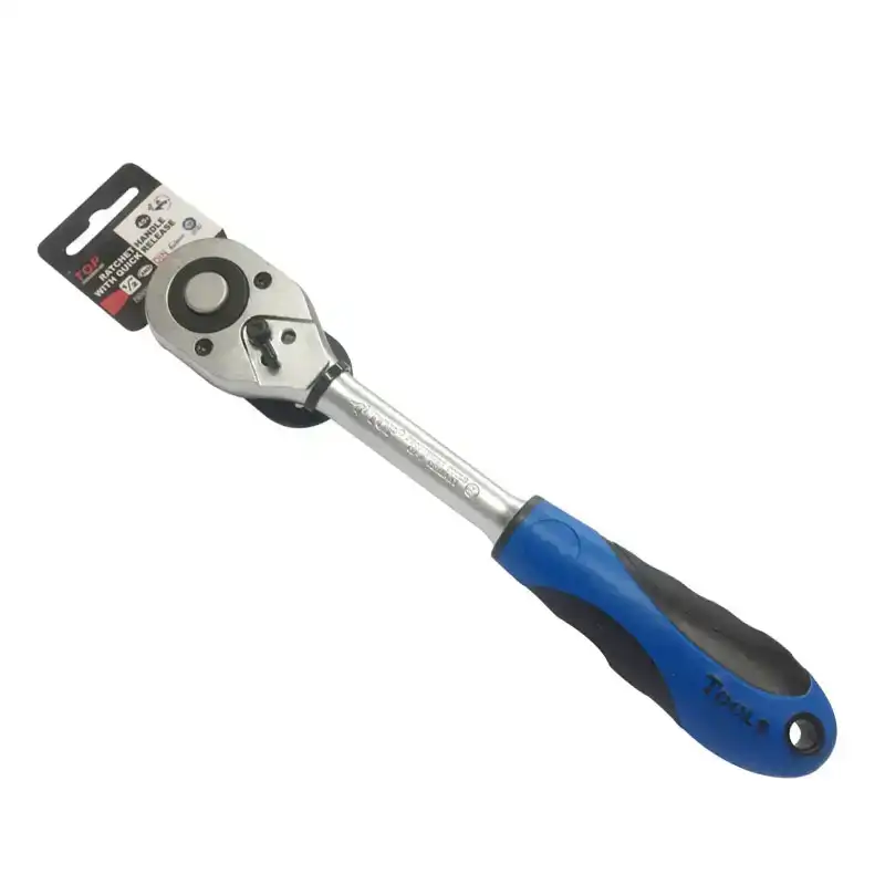 Cần siết tự động 1/2"  đầu vuông nhanh 45 răng, cán tròn xanh - TOP TWT-10379-45T