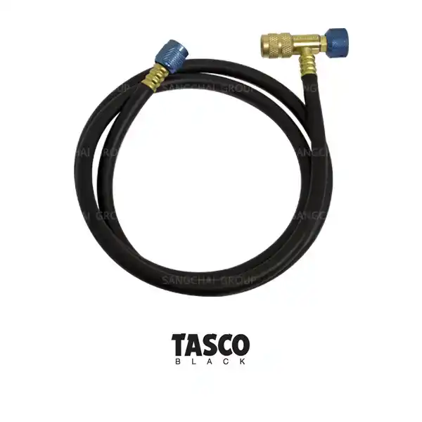 Dây nạp gas tích hợp van chống bỏng dài 1.5m cồng kết nối ¼ inch - TASCO TCV120M