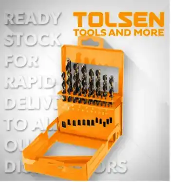 Bộ 19 mũi khoan sắt vàng - đen hss - 75086