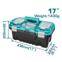 Hộp rỗng bằng nhựa đựng công cụ 17' khóa kim lại Total TPBX0172